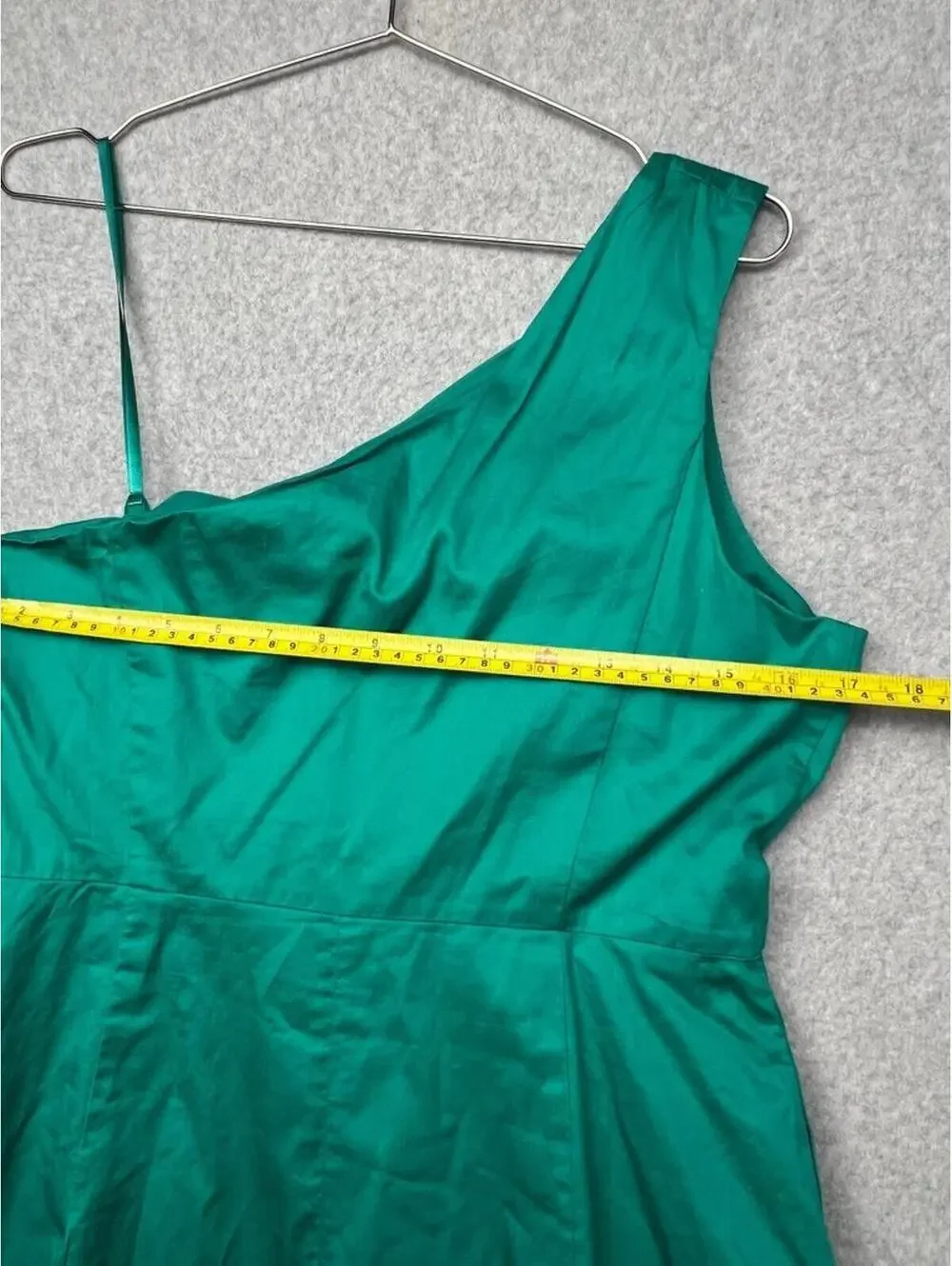J.Crew Womens 10 Green One Shoulder Dress Studio Sheath Taffeta Holiday Party